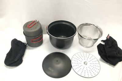 【送料無料】◇Coleman コールマン  パックアウェイ ソロクッカーセット アルミライスクッカー 取っ手欠損　おまとめ