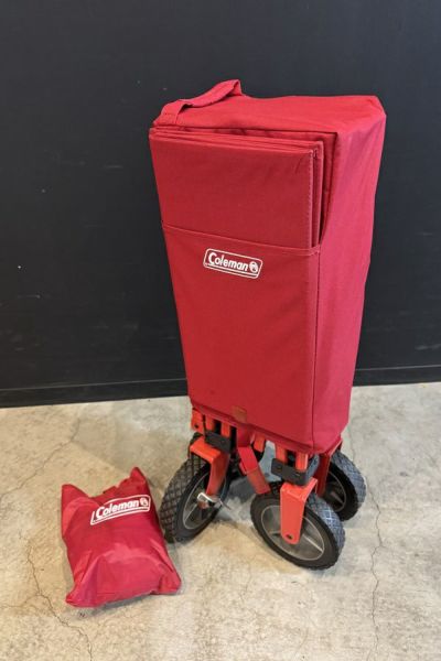 【送料無料】◇Coleman コールマン アウトドアワゴン レッド レインカバー付き