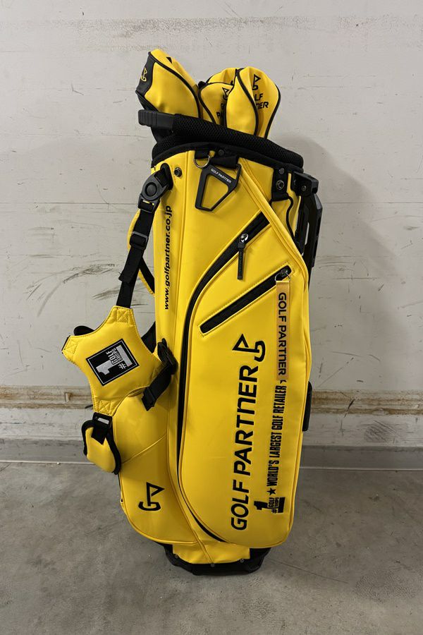 GOLF PARTNER NEXGEN イエローキャディバッグ ◇GOLF PARTNER ゴルフパートナー NEXGEN イエローキャディバッグ