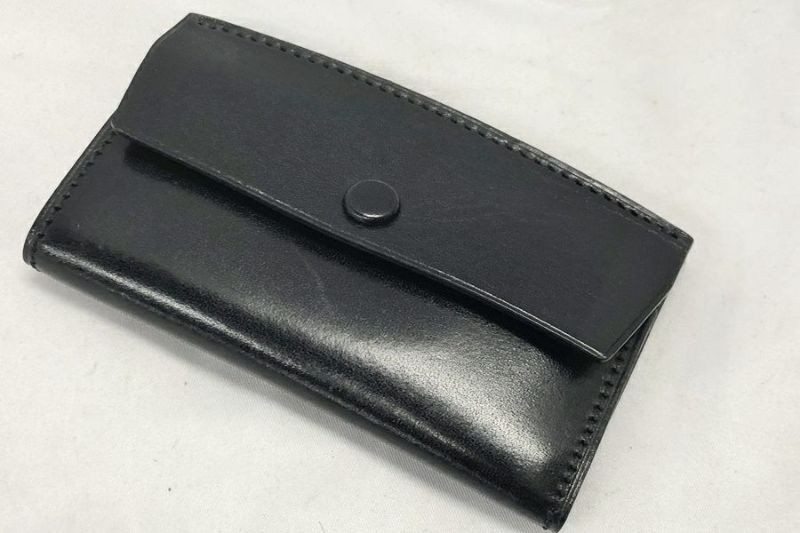 送料無料】◇万双 厚コバ キーケース ブラック レザー